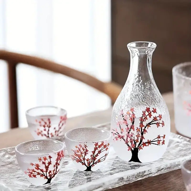 Sakura Crystal Sake Set