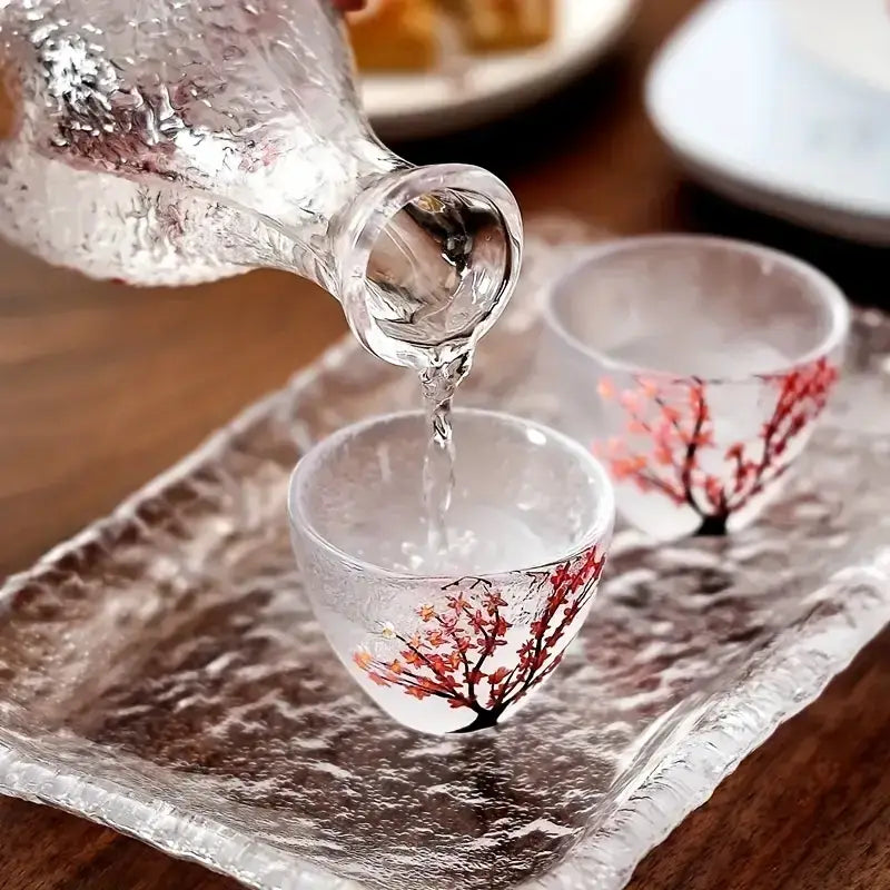 Sakura Crystal Sake Set