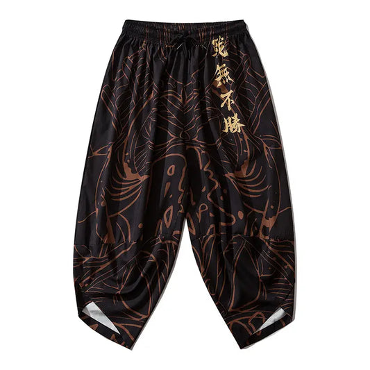 Pantalon Kanji doré samouraï