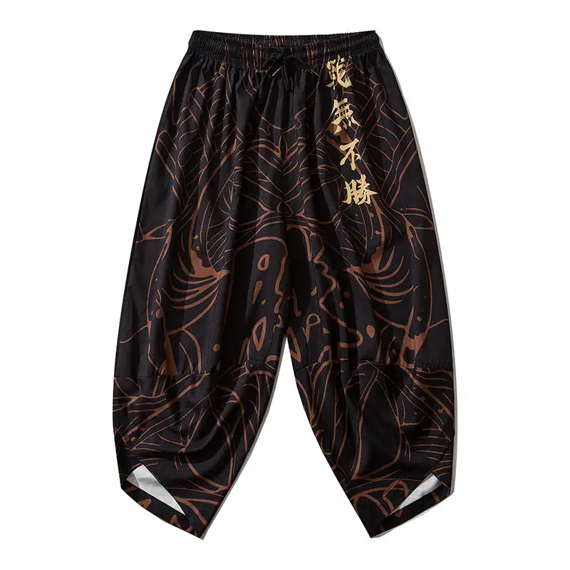 Pantalones Kanji Samurai Dorados