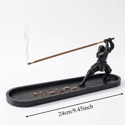 Samurai warrior incense holder size guide, 24 cm long