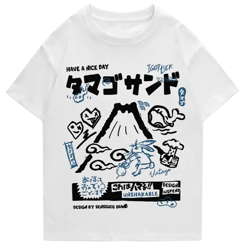 Mount Fuji Retro Cartoon Shirt