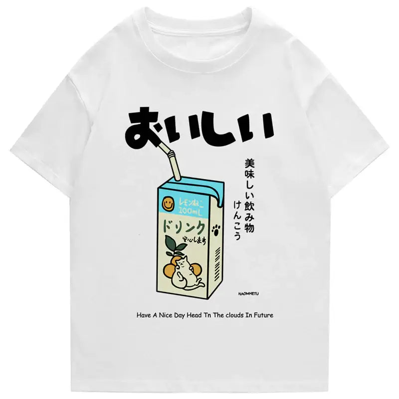 Camiseta retro de cartón de jugo Yuzu