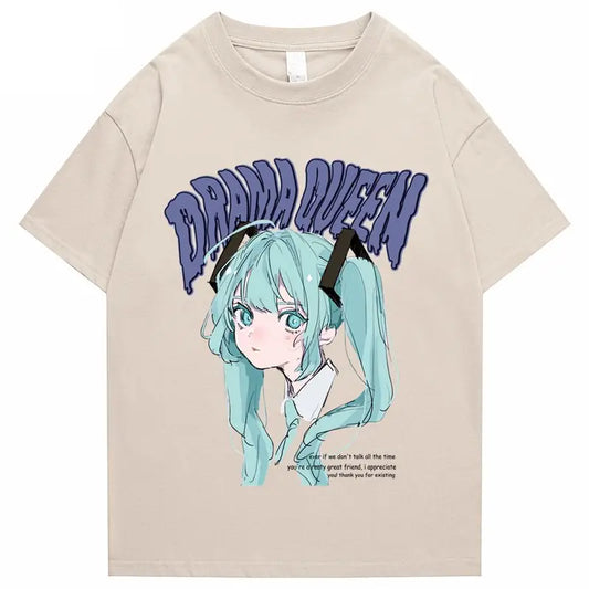 Camiseta de chica anime dramática
