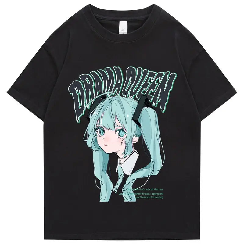 Camiseta de chica anime dramática