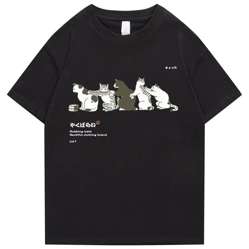Camiseta divertida con diseño de gatos