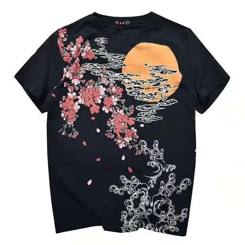 Blossom Koi Fish Carp Embroidery Shirt