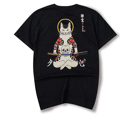 T-shirt Divin Irezumi Cat Warrior