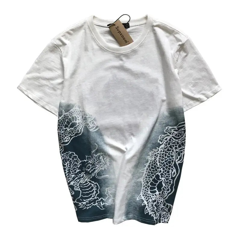Sakura Cherry Blossom Dragon Embroidery Shirt