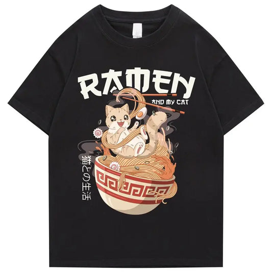T-shirt Ramen et mon chat