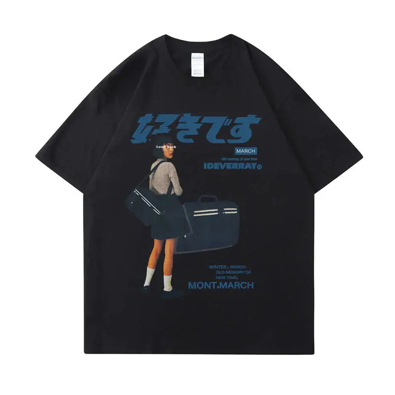 T-shirt rétro d&#39;écolière japonaise
