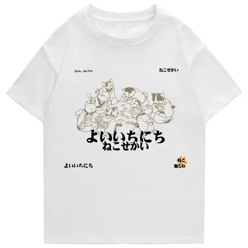 Camiseta vintage con diseño de gatos