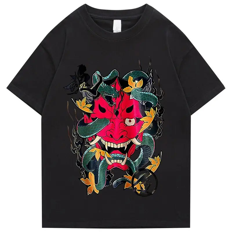 T-shirt rétro Hannya Demon Snake