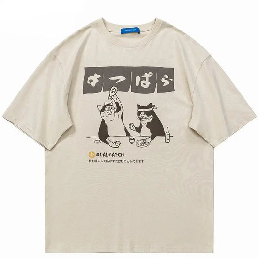 Camiseta vintage de gatos Izakaya
