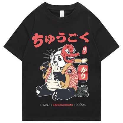T-shirt Tengu Panda Kanji