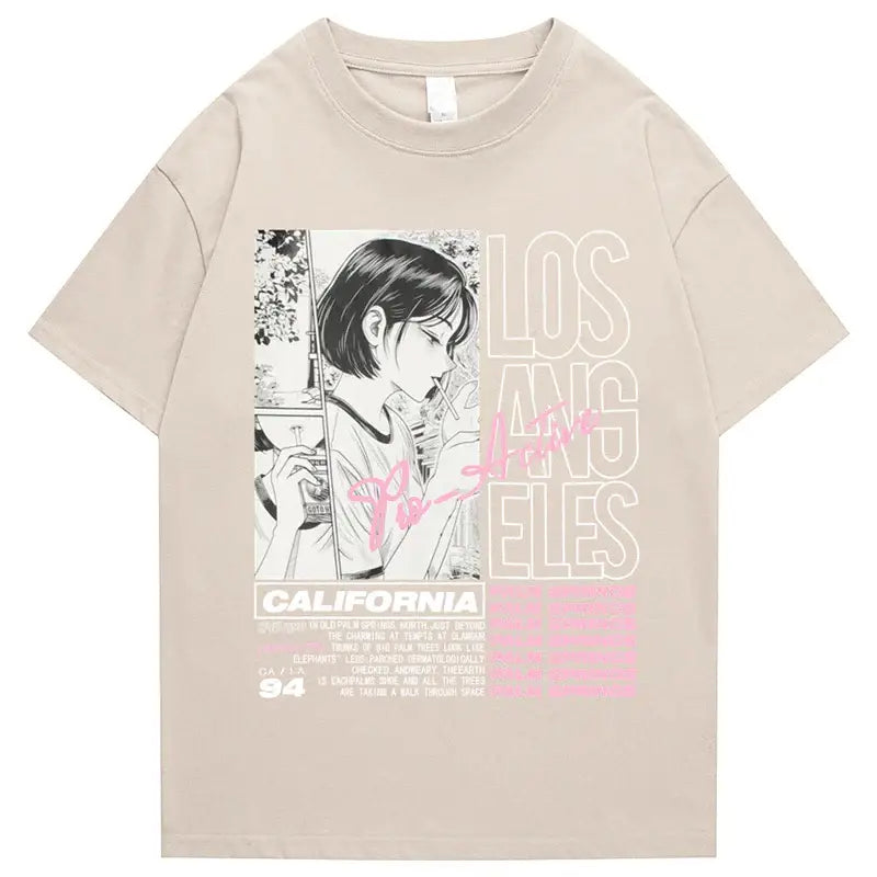 L.A Anime Girl Smoking T-Shirt