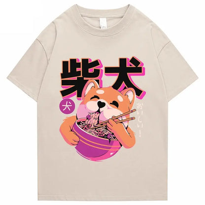 Shiba Inu Eating Ramen T-Shirt