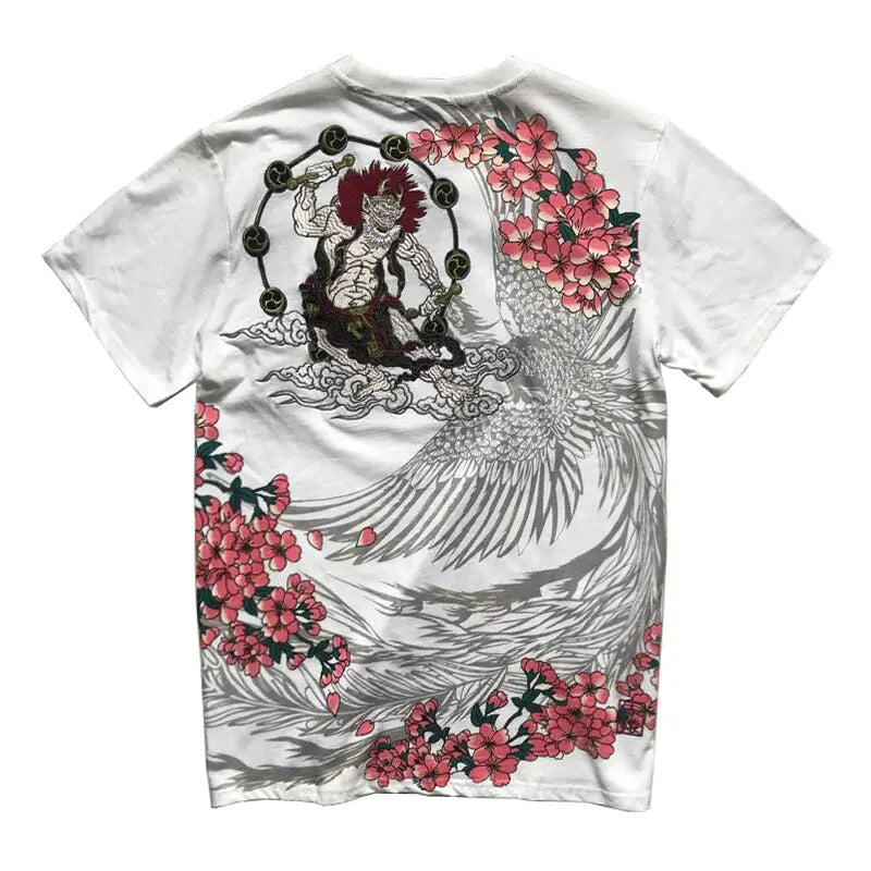 Raijin Storm God Embroidery T-Shirt