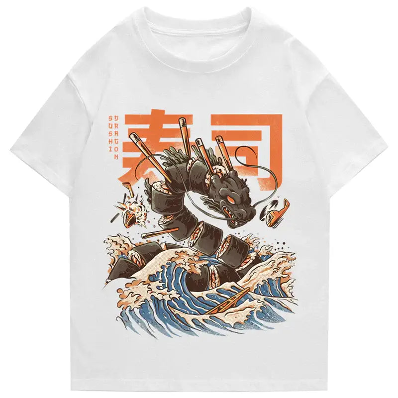 Camiseta del monstruo del dragón del sushi