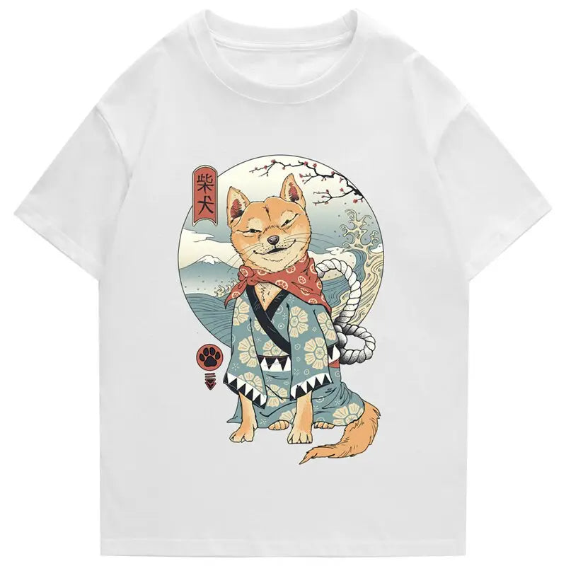 Shiba Inu Shinobi Ukiyo-e Camiseta