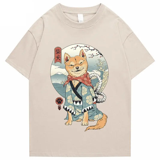 Shiba Inu Shinobi Ukiyo-e Camiseta