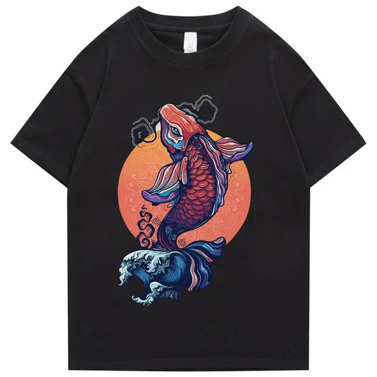 Camiseta con diseño de pez Koi de acuarela