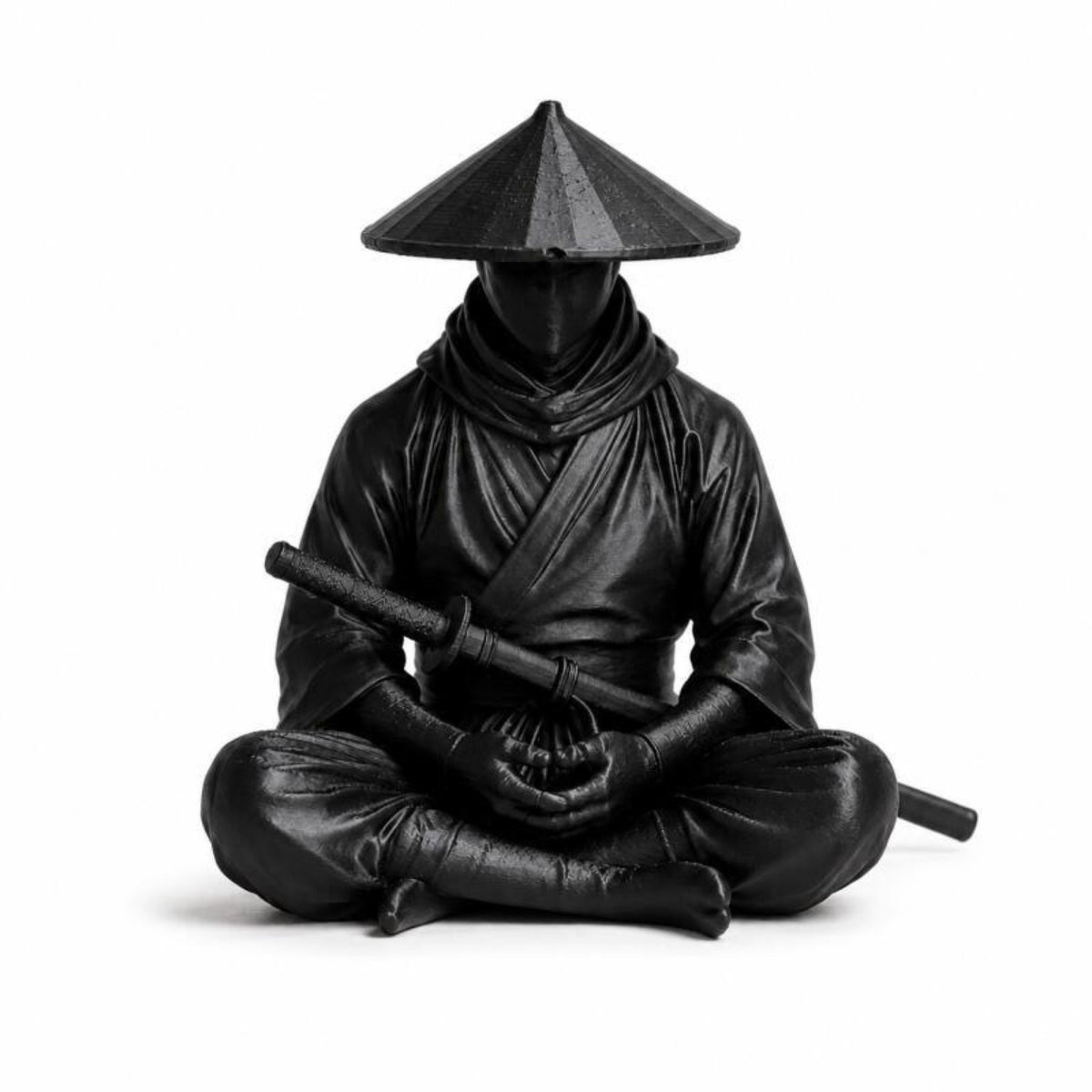 Sitting Zen Ninja Figure size guide: 7 cm tall, 7.4 cm wide, 5.1 cm deep
