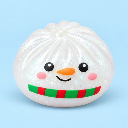 Snowman Dumpling Squishy, front view