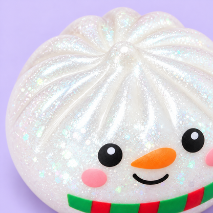 Snowman Squishy pleated top and glitter texture