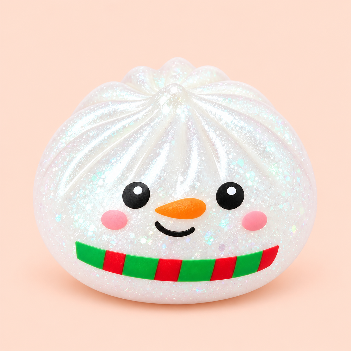 Snowman Dumpling Squishy front studio view
