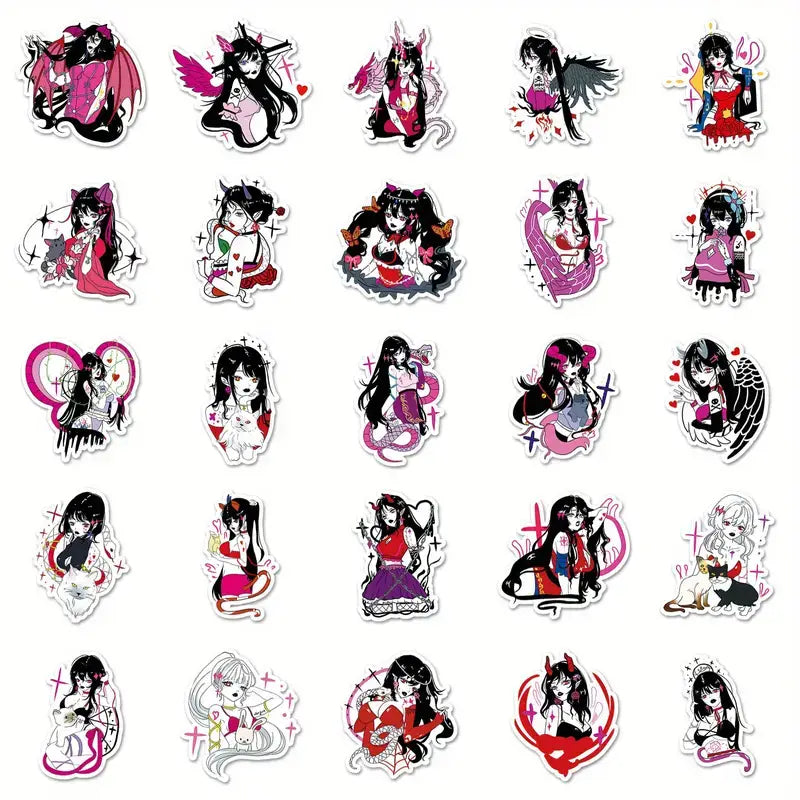 Goth Anime Girls Stickers