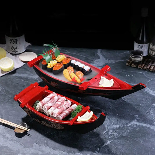 Barco de sushi de lujo rojo