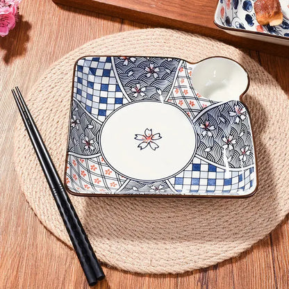 Traditional Pattern Sushi Saucer Plates Set