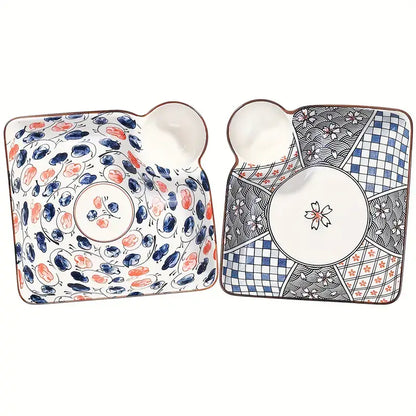 Traditional Pattern Sushi Saucer Plates Set