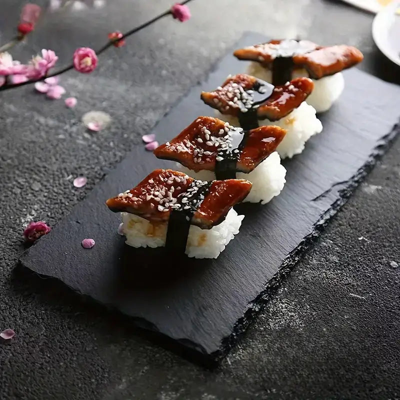 Plato de sushi de piedra de carbón