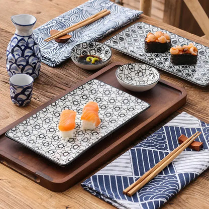 Folk Florals Sushi Plate Set