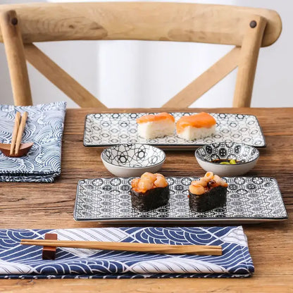 Folk Florals Sushi Plate Set