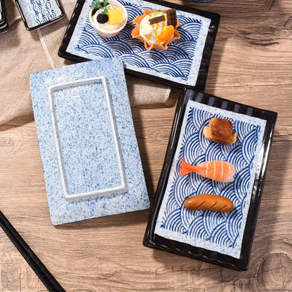 Japanese Waves Sushi Plate Set