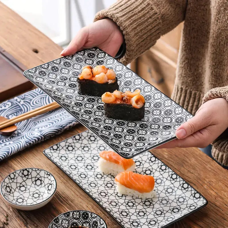 Juego de platos de sushi Folk Florals