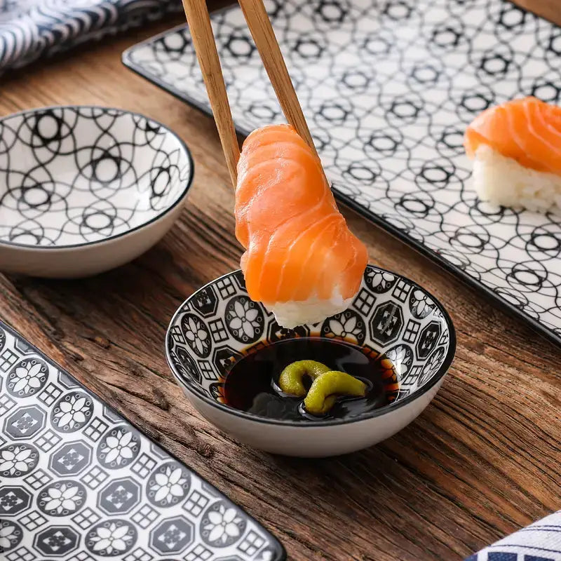 Set di piatti sushi floreali popolari