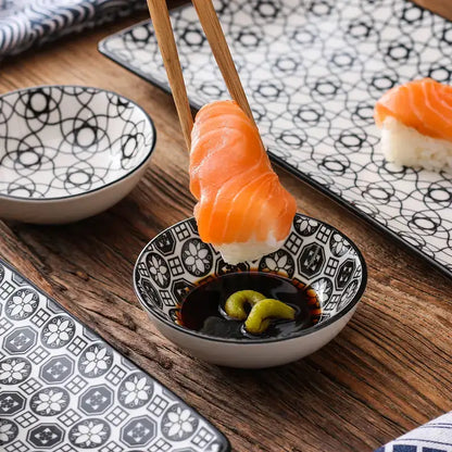 Folk Florals Sushi Plate Set