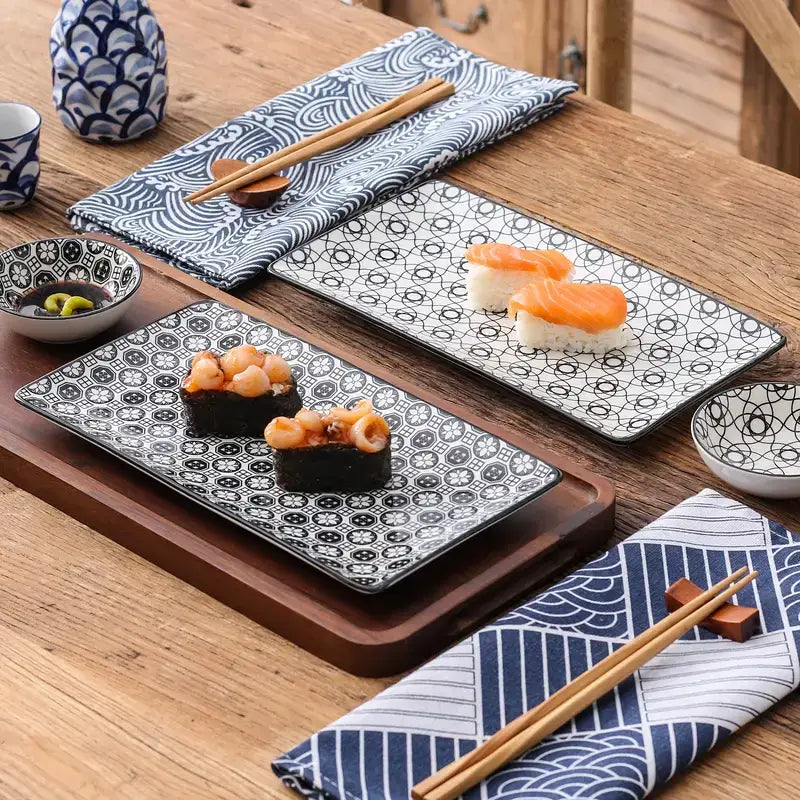 Folk Florals Sushi Plate Set