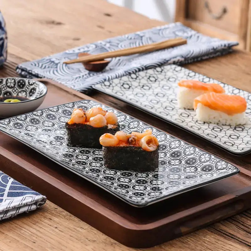 Folk Florals Sushi Plate Set