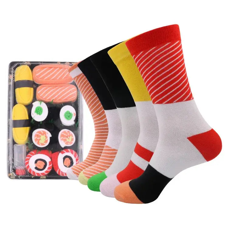 Calcetines divertidos con caja de sushi