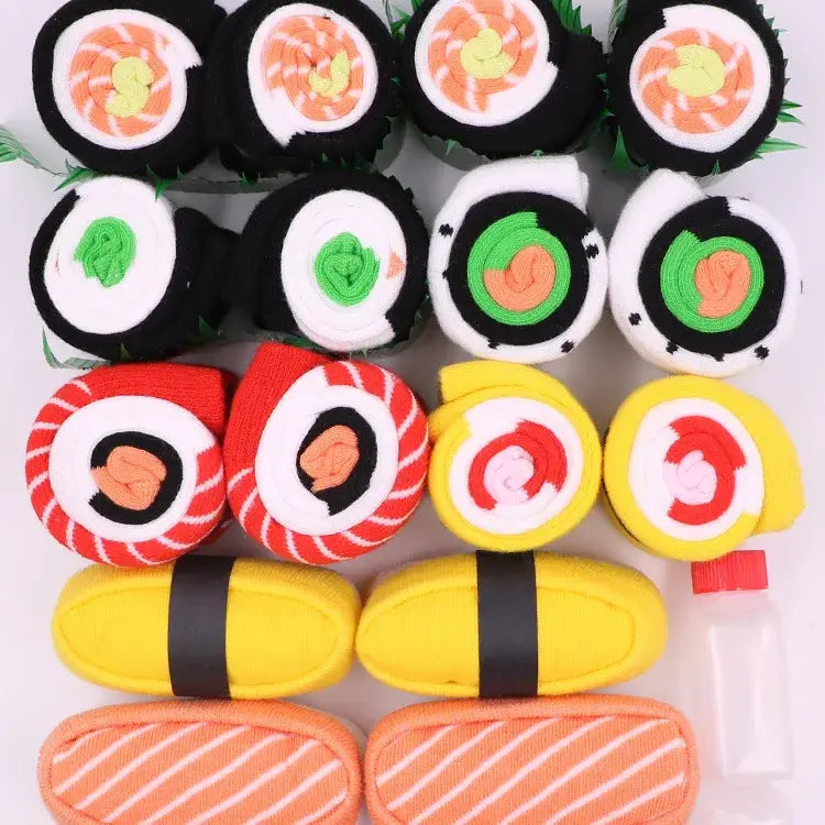 Calcetines divertidos con caja de sushi