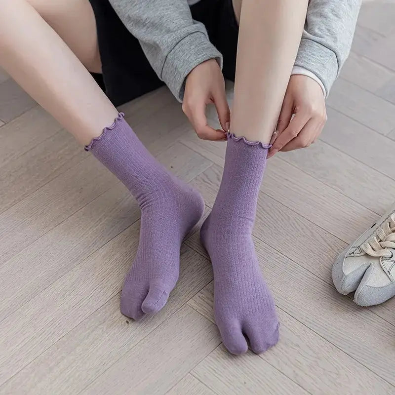 Blue Lace Ankle Tabi Socks