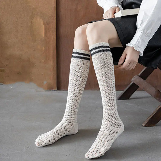 Calcetines hasta la rodilla japoneses de encaje