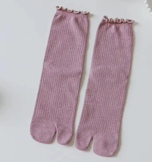 Pink Lace Ankle Tabi Socks