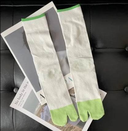 White & Green Tabi Socks