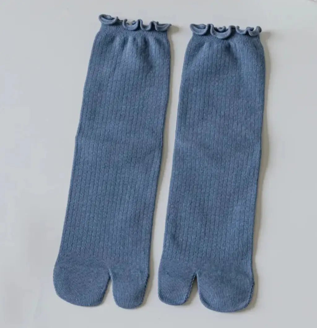 Blue Lace Ankle Tabi Socks